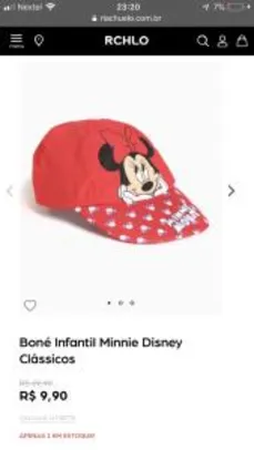 Boné Infantil Minnie Disney Clássicos - R$9