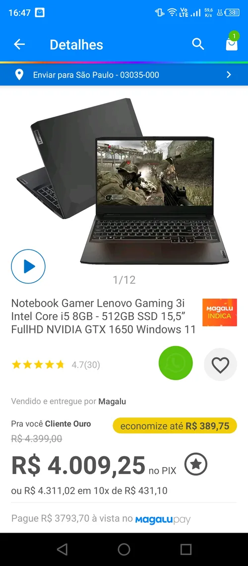 Imagem na descrição da promoção