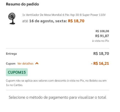 Imagem na descrição da promoção