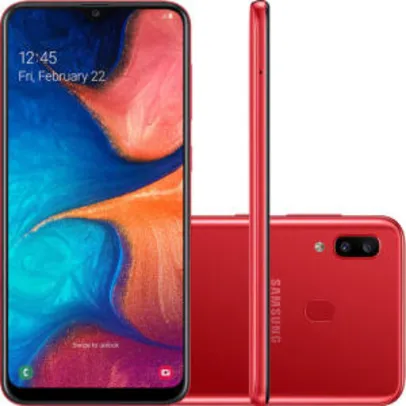 [AME + CC.SHOPTIME R$577,32] Smartphone Samsung Galaxy A20 32GB Dual Chip Android 9.0 - Vermelho