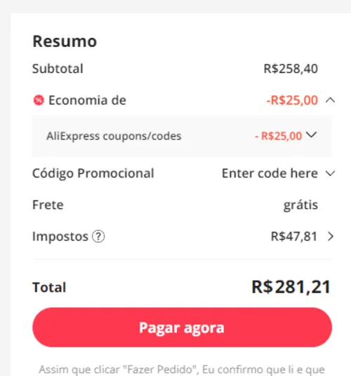 Imagem na descrição da promoção