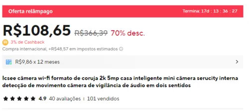 Imagem na descrição da promoção