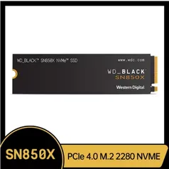 SSD WD Black SN850X, 1TB, M.2 NVMe, Leitura 7300MB/s e Gravação 6300MB/s