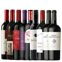 Kit 8 Vinhos Tintos + 1 Malbec Argentino Grátis