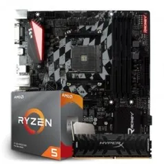 Kit Placa Mãe Biostar RACING B350GT3 + Processador AMD RYZEN 5 3600 + MEMÓRIA DDR4 KINGSTON 8GB