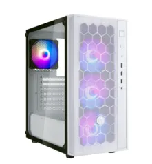 Gabinete Gamer Silverstone, Fara R1 Pro, Mid Tower, Vidro Temperado, White, Sem fonte, Com 4 Fans, S