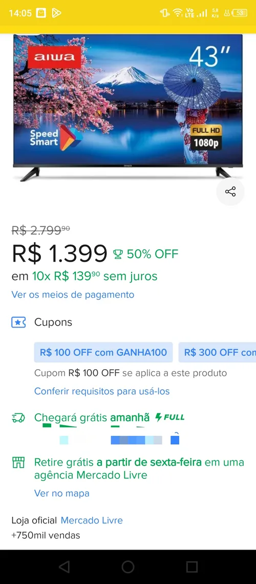 Imagem na descrição da promoção