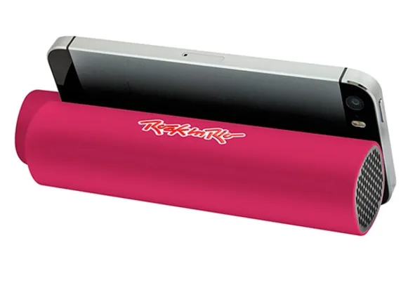 [AME SC R$4,49] Acessório Speaker/Powerbank Rock in Rio - Rosa