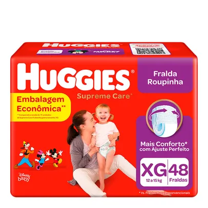 Fralda Roupinha Huggies Supreme Care XG 48| 4 pacotes R$110