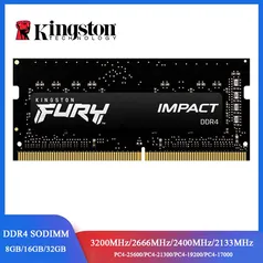 [Moedas/Taxas Inclusas] Memória Kingston Fury Impact, 16GB, 3200MHz, DDR4, CL20, para Notebook - KF432S20IB/16R