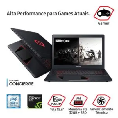 [Cartão Submarino] Notebook Samsung Gaming Odyssey i5 8GB (GeForce GTX 1050 de 4GB) 1TB Tela LED Full HD 15,6" Windows 10 - R$3060