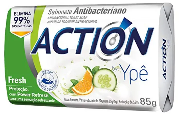 [7 unid] Sabonete Antibac Ypê Action Fresh 90G