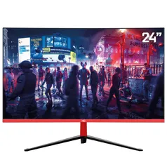 Monitor Gamer HQ RGB R3000, Curvo, 24", 1ms, 165hz, 24GHQ-White, Freesync, HDMI, Display Port, Preto