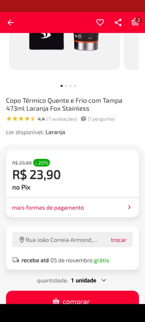 Imagem na descrição da promoção