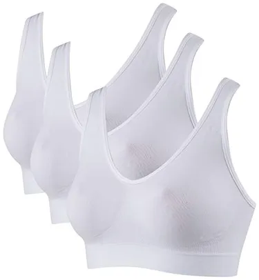 Kit 3 Tops Alças Largas, Hanes, Feminino, Branco, XG