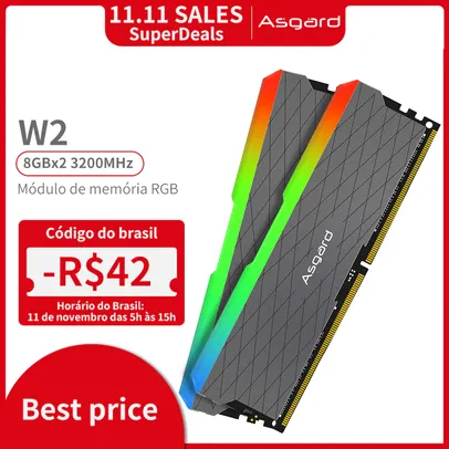 [11-11] Memória RAM ASGARD W2 RGB 16gb (2X8gb) 3200Mhz CL16 DDR4