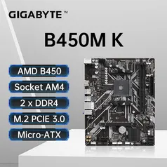 [Taxa Inclusa] Placa mãe Gigabyte Micro Atx, B450, Ddr4, 3600 Mhz Oc, M.2, Pcie 3.0