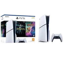 Console PlayStation 5 Slim Edition Branco + Returnal e Ratchet e Clank + Controle Sem Fio Dualsense Branco