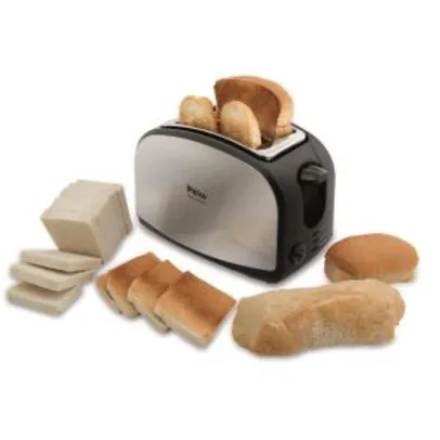 Torradeira French Toast Philco com 8 Níveis de Tostagem - Inox/Preto - R$80