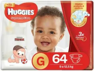 Fraldas Huggies Supreme Care Tam G - 64 Unidades