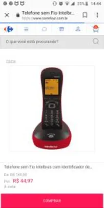 Telefone sem Fio Intelbras com Identificador de Chamadas Vermelho TS8220 R$45