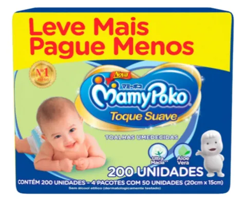 Lenço Infantil Mamypoko Com 200 Toque Suave, MAMYPOKO, Branco, 200 Uni