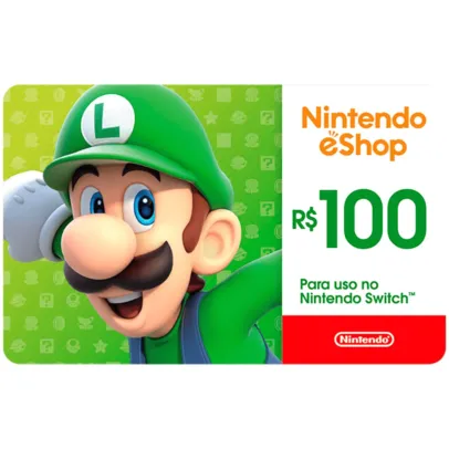 [Via recarga Pay/Primeira Compra ]  Gift Card Digital Nintendo R$ 100