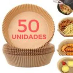 50 Formas de Papel Para Air Fryer Papel Antiaderente Descartável