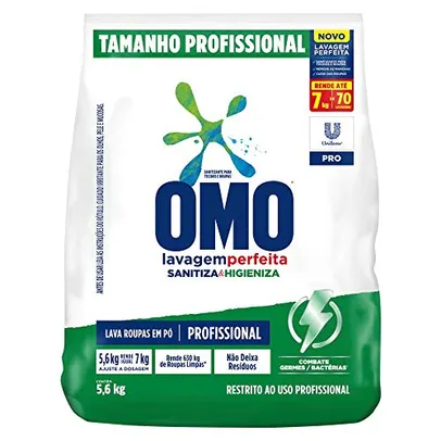 [Prime] Detergente em Pó OMO Profissional Sanitiza e Higieniza 5,6kg | R$52
