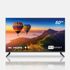 Smart TV LED 50 4K hq Conversor Digital Externo 3 hdmi 2 USB wi-fi Android 11 Design Slim