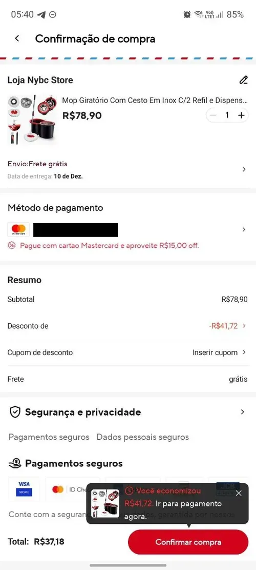 Imagem na descrição da promoção