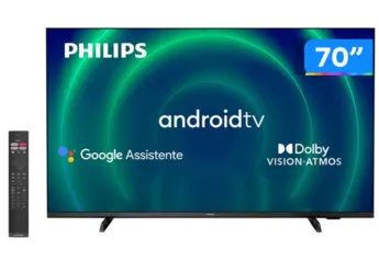 [MagaluPay]  Smart TV 70” 4K UHD D-LED Philips Wi-fi Bluetooth Google Assistente - 70PUG7406/78