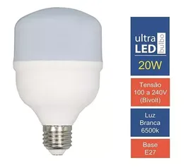 Kit 3 Lâmpadas Ultraluz Led Bulbo 20w E27 Branco Frio 6500k Bivolt