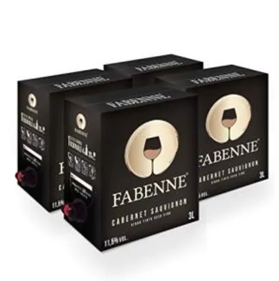 Fabenne Kit 4 Unidades Vinho Tinto Cabernet Sauvignon - Bag-in-Box 3L cada | R$255