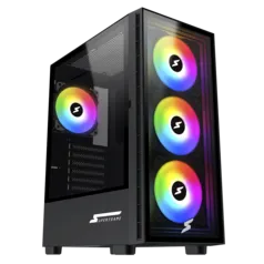 Gabinete Gamer SuperFrame Strider, Mid Tower, ARGB, Vidro Temperado, ATX, Sem Fonte, Com 4 Fans