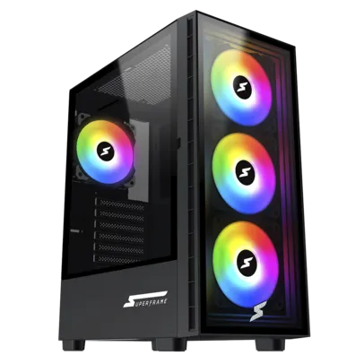 Gabinete Gamer SuperFrame Strider, Mid Tower, ARGB, Vidro Temperado, ATX, Sem Fonte, Com 4 Fans