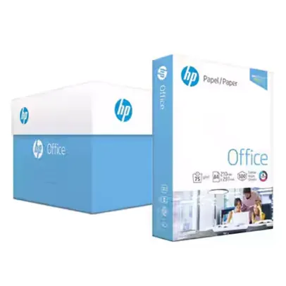 (R$26.90 cada) Papel Sulfite A4, 75g, 210mmx297mm, Caixa com 10 resmas - 5000 Folhas, HP Office 