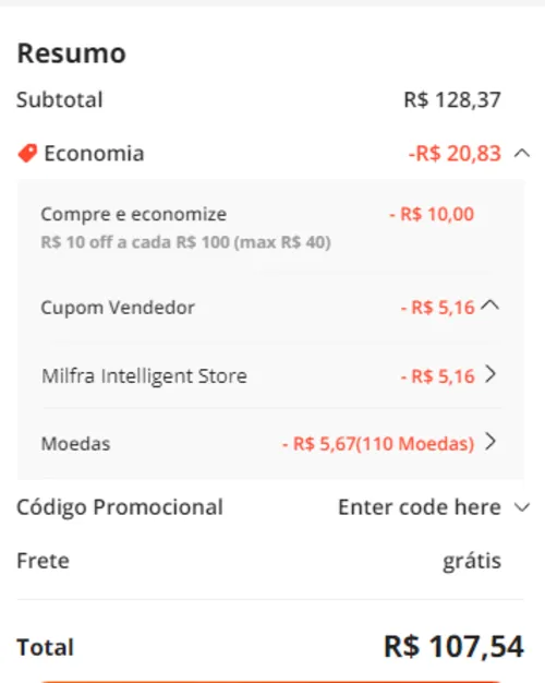 Imagem na descrição da promoção