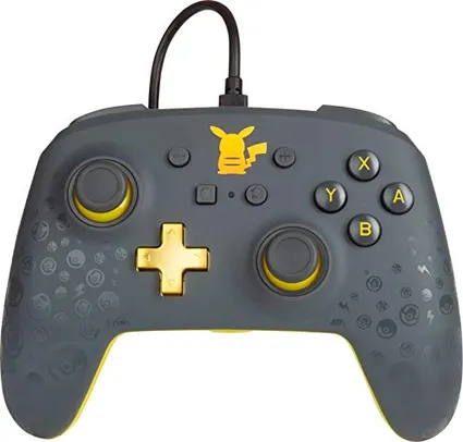 Controle com fio PowerA Pikachu Gray para Nintendo Switch