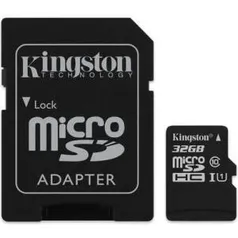 Kingston
Cartão de Memória Kingston Canvas Select MicroSD 32GB Classe 10