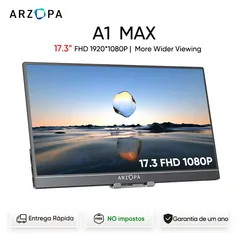 [BRASIL] ARZOPA FHD Monitor Portátil, 17.3 ", 1080P Display Externo, Tela IPS, USB C, HDMI