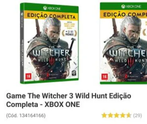 Saindo por R$ 68: [R$58 AME] THE WITCHER 3 EDIÇÃO COMPLETA - XBOX ONE | R$ 68 | Pelando