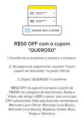 R$50 de desconto em Eletrônicos acima de R$999