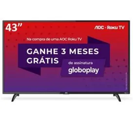 AOC Roku TV Smart TV LED 43” 43S5195/78 com Wi-fi R$1599