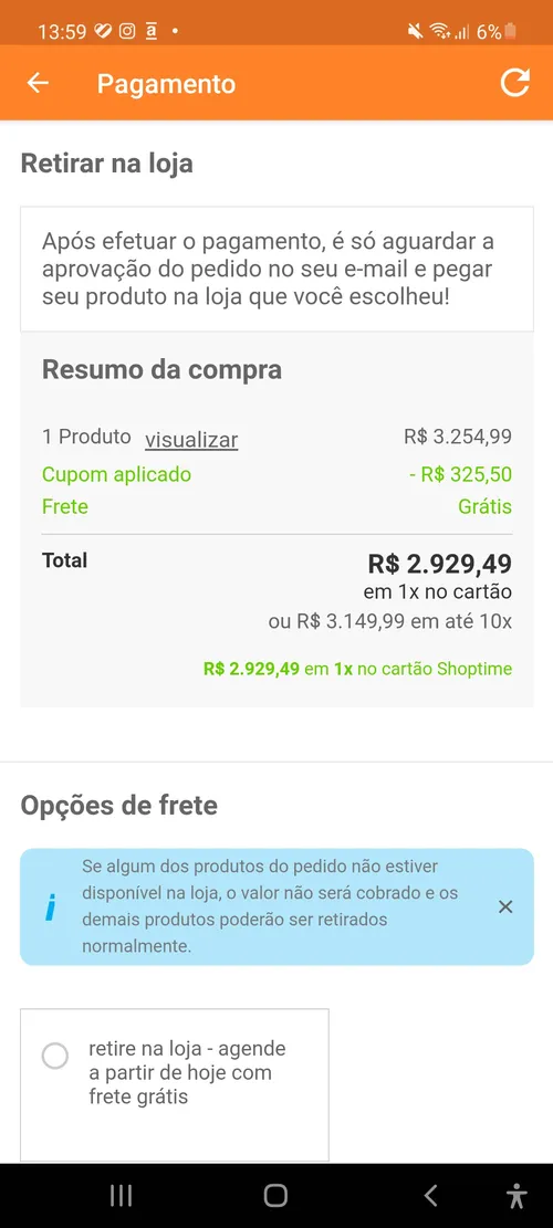 Imagem na descrição da promoção