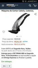 Máquina de cortar cabelo - Cadence - R$26