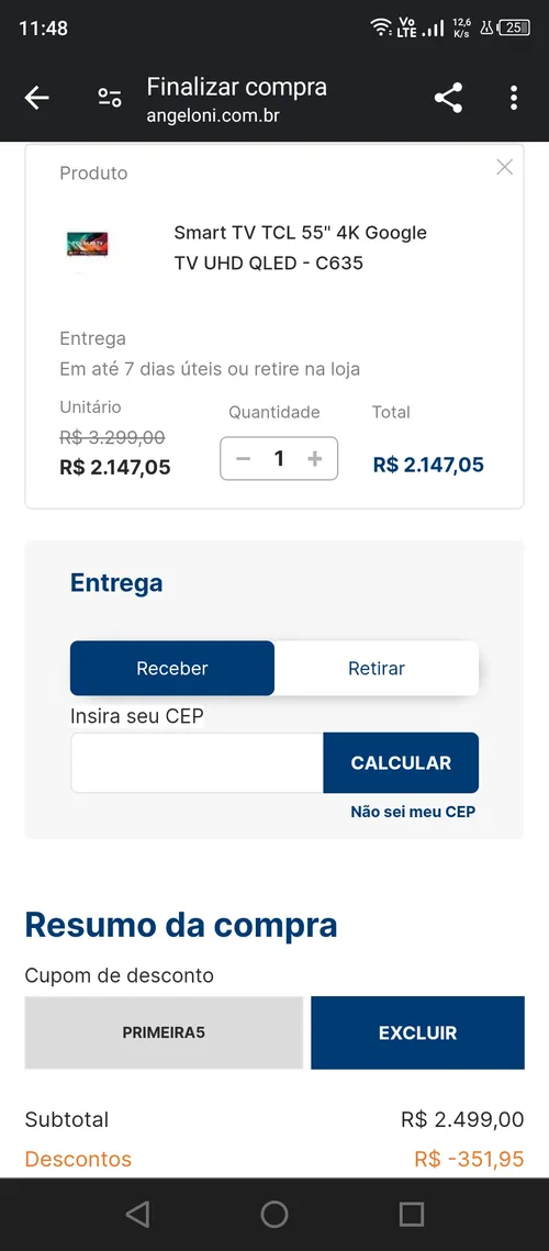 Imagem na descrição da promoção