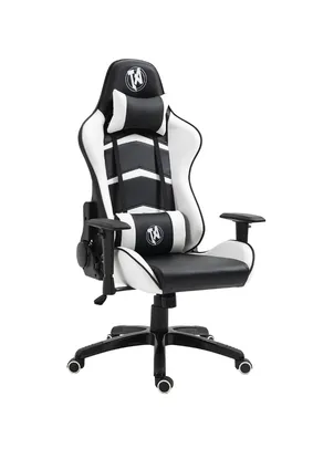 Cadeira Gamer TecnoArt Panda, Reclinável, Suporta até 180KG, Preto e Branco, CGT-8030-BP