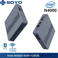 [IMP. INC.+MOEDAS - R$ 288] Mini PC SOYO M2 Air Cpu Intel Gemini Lake N4000, 6GB/128GB , USB HDMI BT4.0 M.2 Slot 1000M, Wifi, Windows 11