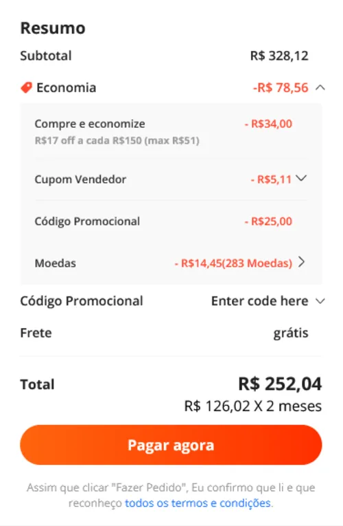 Imagem na descrição da promoção